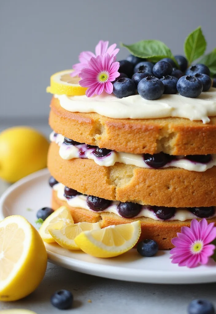 18 21 With No Kids Cake Styles Perfect For Parties - 5. Lemon Blueberry Layer Cake