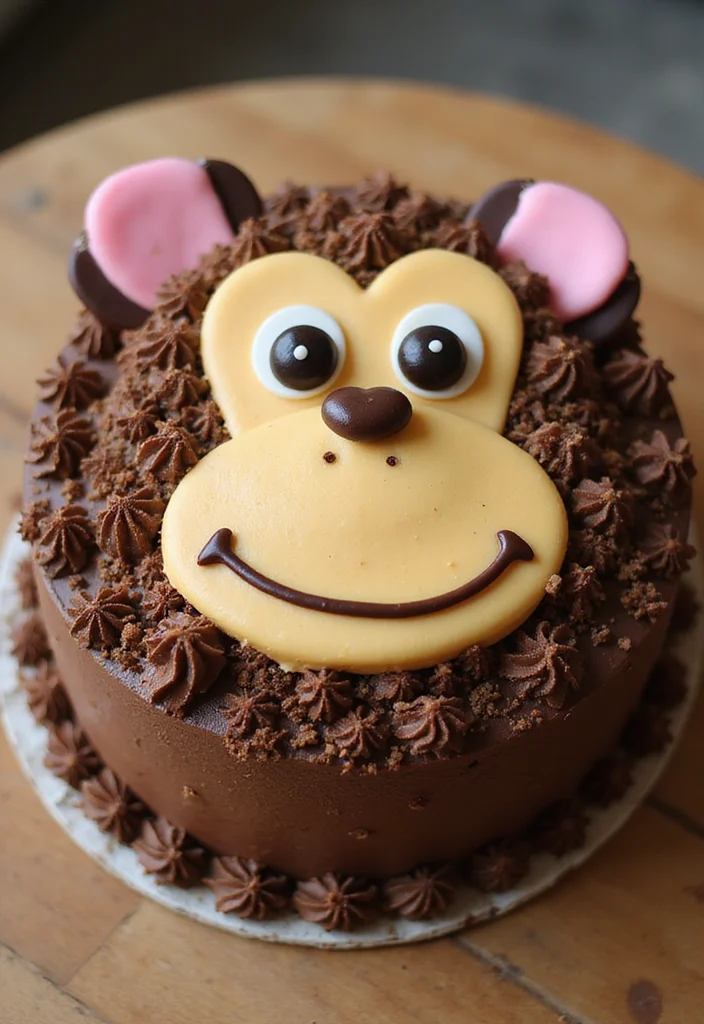 20 Creative Jungle Cake Ideas to Spice Up Your Baking Game (You’ll Want to Try #11!) - 13. Monkey Face Cake