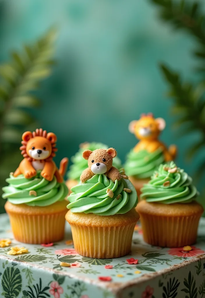 20 Creative Jungle Cake Ideas to Spice Up Your Baking Game (You’ll Want to Try #11!) - 14. Jungle Adventure Cupcakes