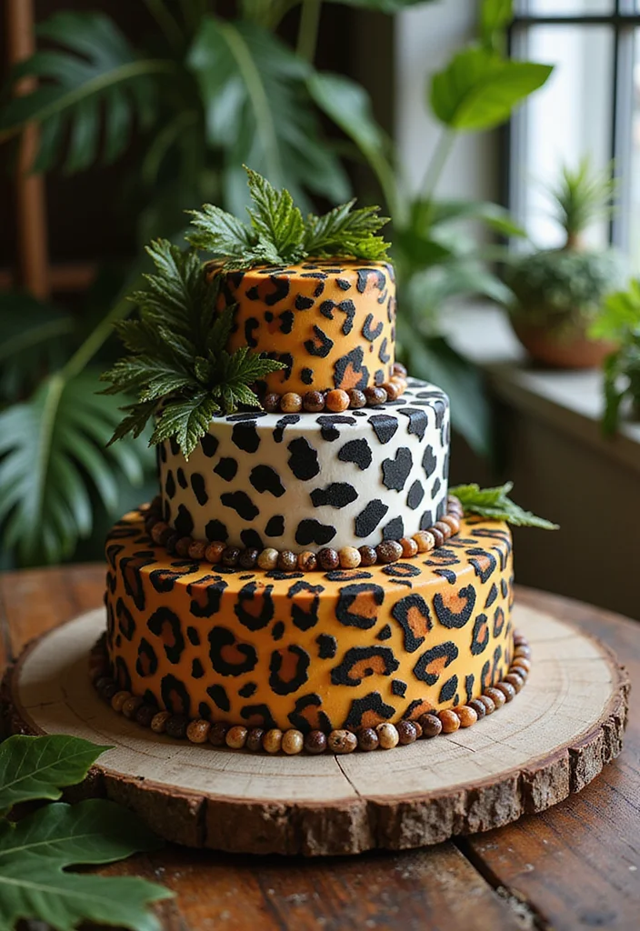 20 Creative Jungle Cake Ideas to Spice Up Your Baking Game (You’ll Want to Try #11!) - 6. Exotic Animal Print Cake
