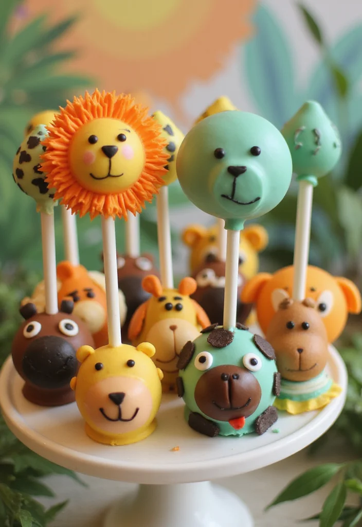 20 Creative Jungle Cake Ideas to Spice Up Your Baking Game (You’ll Want to Try #11!) - 7. Jungle Safari Cake Pops