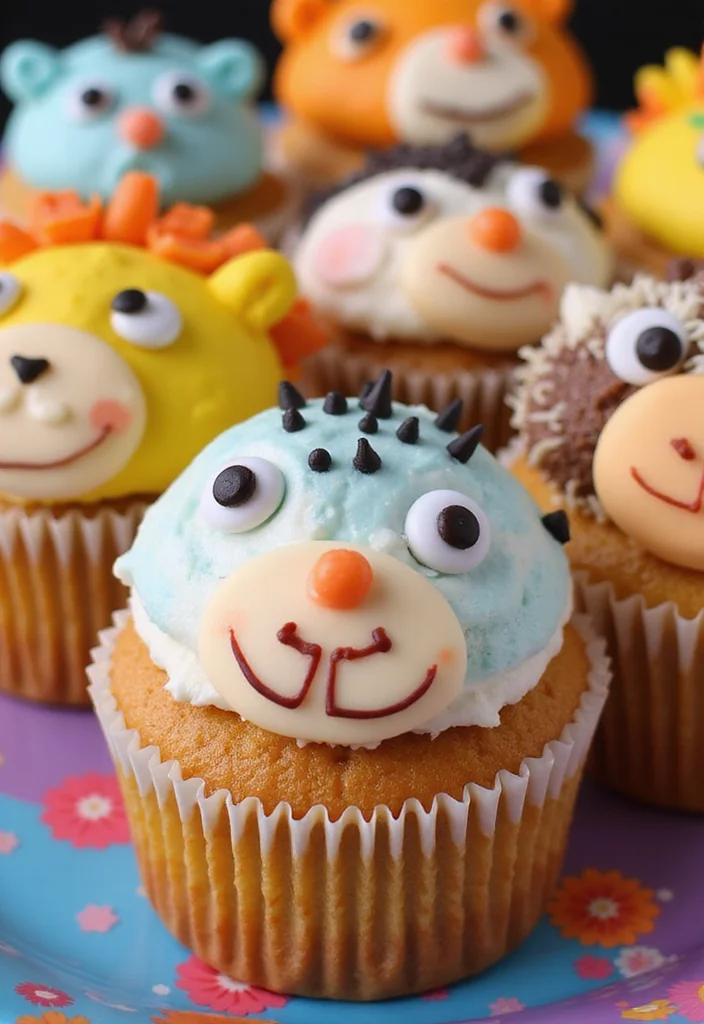 20 Creative Jungle Cake Ideas to Spice Up Your Baking Game (You’ll Want to Try #11!) - 9. Cute Animal Cupcakes