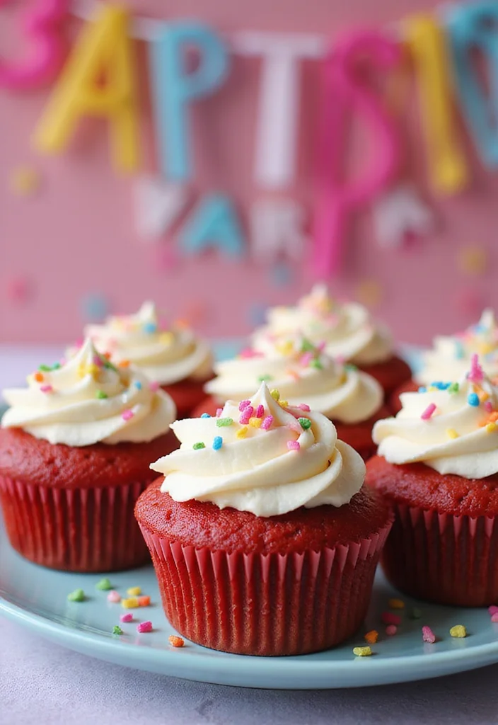 20 Jaw-Dropping Red Velvet Cake Designs for Your Next Celebration (Your Guests Will Be Amazed!) - 13. Simple Cupcake Design