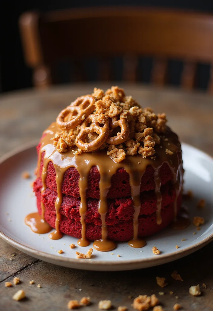 20 Jaw-Dropping Red Velvet Cake Designs for Your Next Celebration (Your Guests Will Be Amazed!) - 19. Sweet and Salty Combo