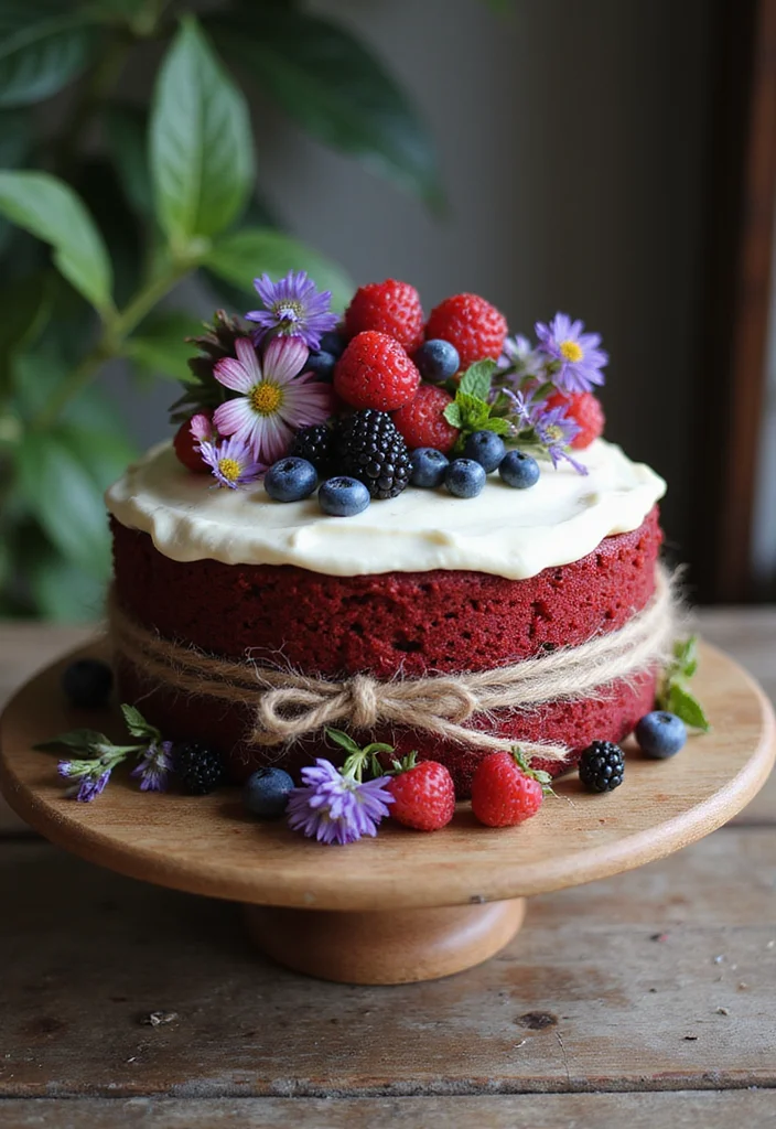 20 Jaw-Dropping Red Velvet Cake Designs for Your Next Celebration (Your Guests Will Be Amazed!) - 3. Rustic Charm