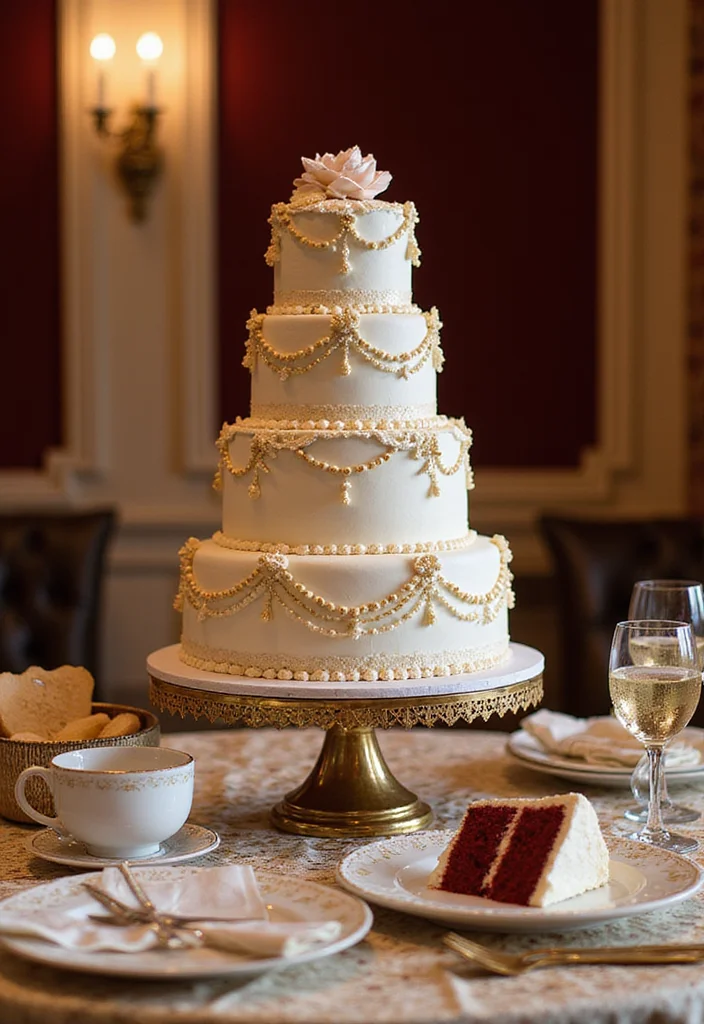 20 Jaw-Dropping Red Velvet Cake Designs for Your Next Celebration (Your Guests Will Be Amazed!) - 4. Glamorous Gold Accents