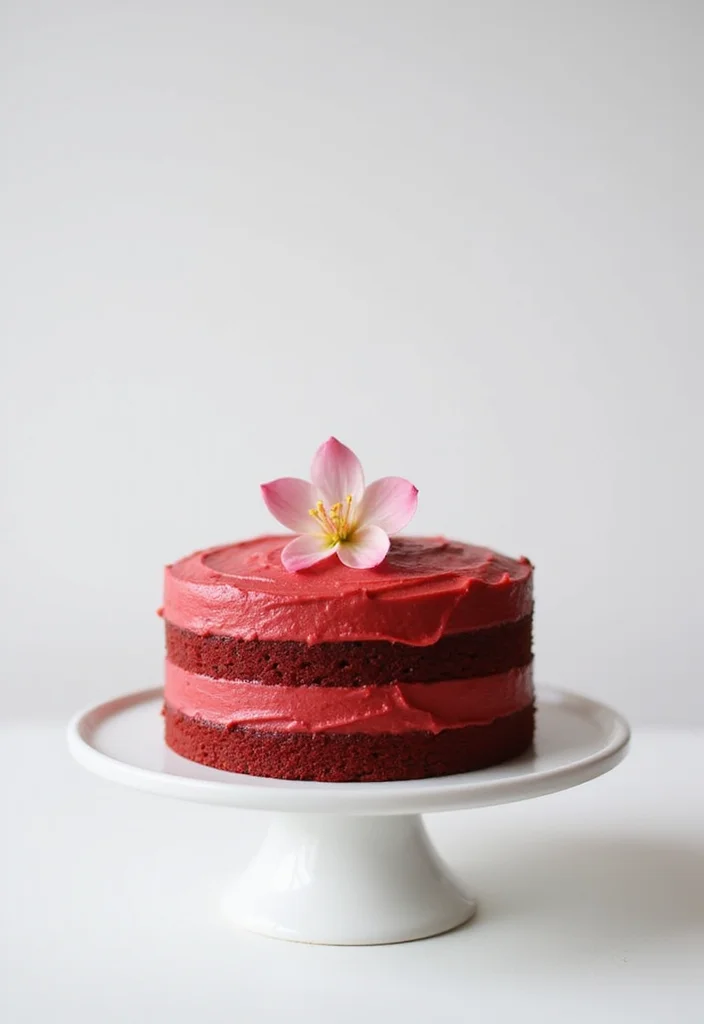 20 Jaw-Dropping Red Velvet Cake Designs for Your Next Celebration (Your Guests Will Be Amazed!) - 5. Minimalist Style