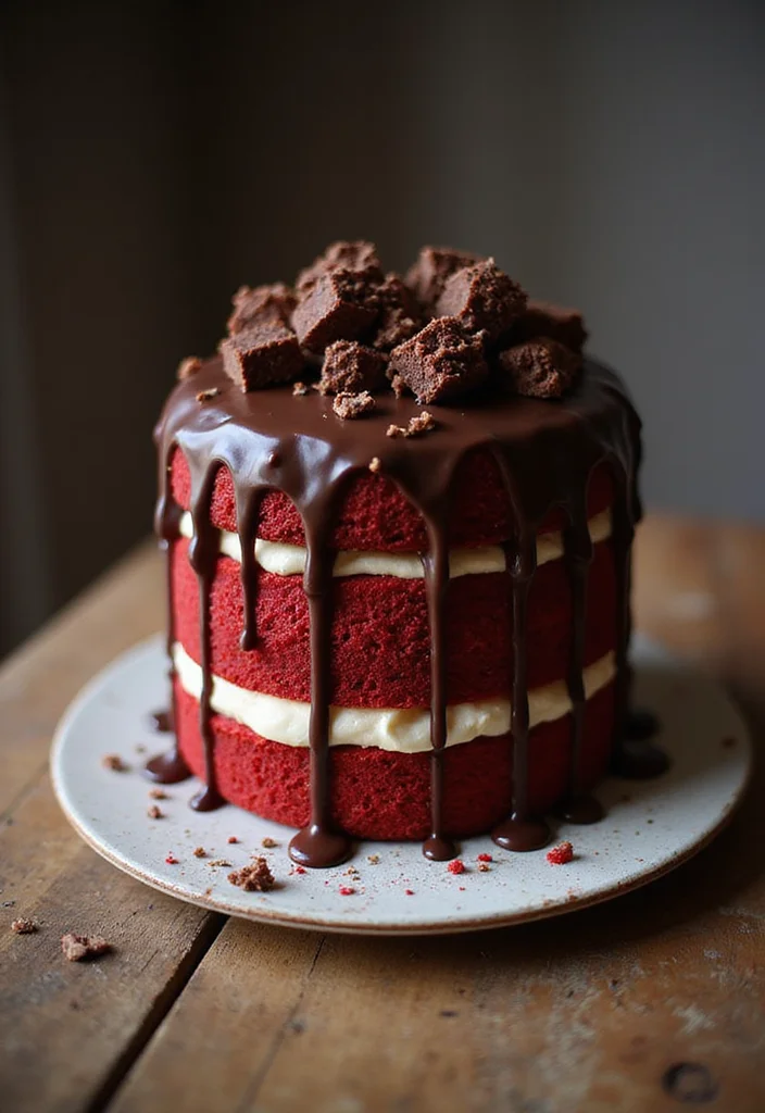 20 Jaw-Dropping Red Velvet Cake Designs for Your Next Celebration (Your Guests Will Be Amazed!) - 6. Chocolate Lovers Delight