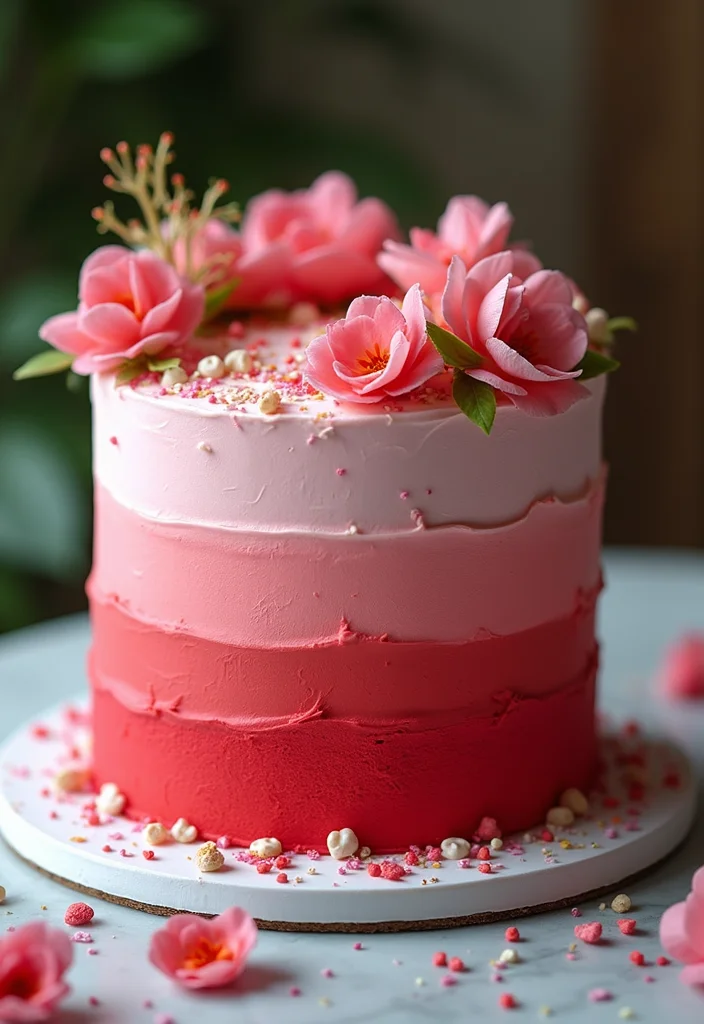 20 Jaw-Dropping Red Velvet Cake Designs for Your Next Celebration (Your Guests Will Be Amazed!) - 8. Layered Ombre Effect