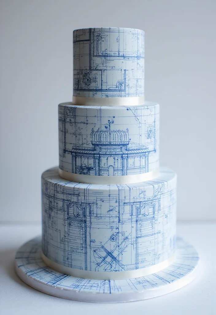22 Engineering Cake Themes That Will Make Your Party Unforgettable (You’ll Love #1!) - 1. Blueprint Cake