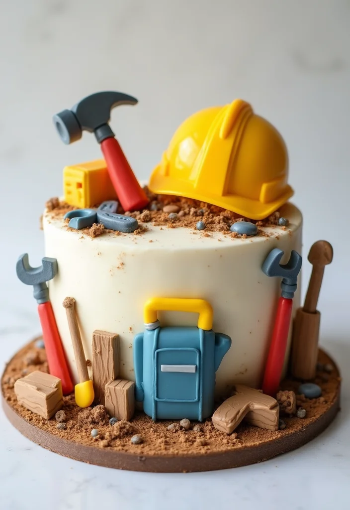 22 Engineering Cake Themes That Will Make Your Party Unforgettable (You’ll Love #1!) - 6. Civil Engineer Cake with Edible Tools