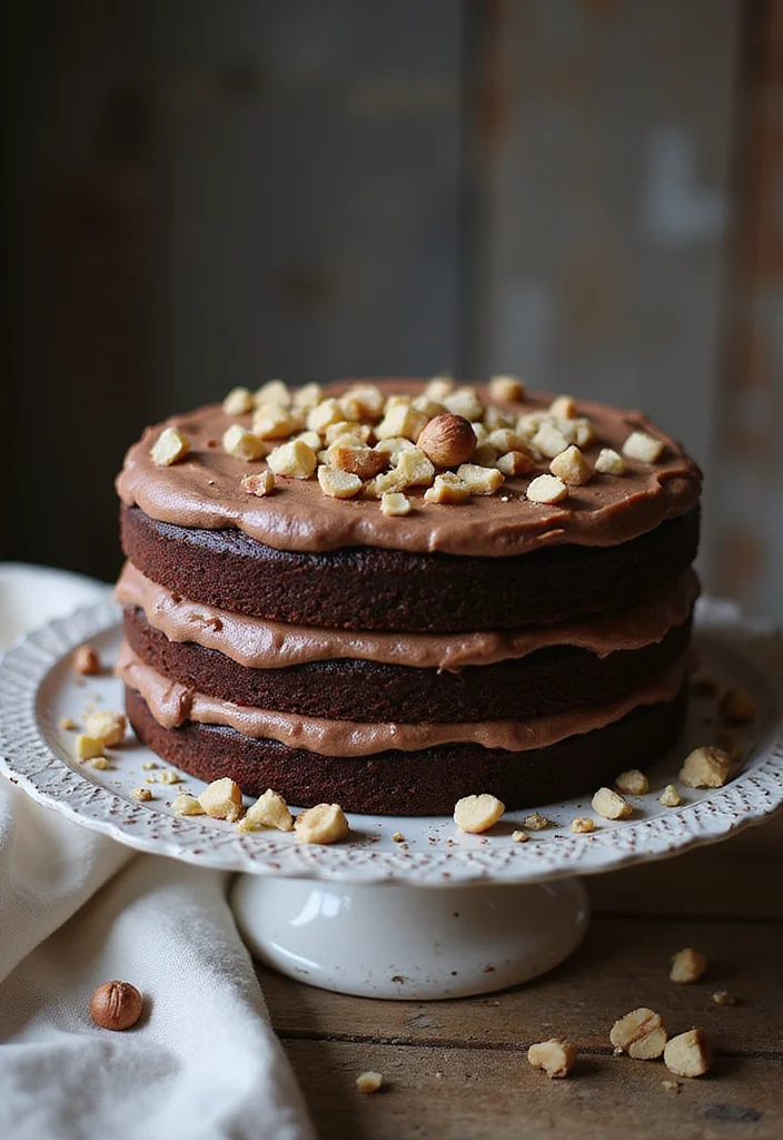 25 Festive Fancy Cake Designs for Every Occasion (Get Ready to Bake #10!) - 12. Nutty Chocolate Hazelnut Cake