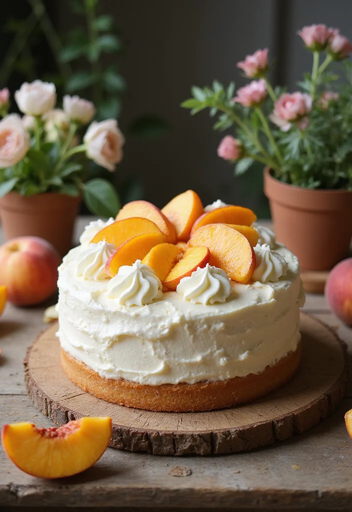 25 Festive Fancy Cake Designs for Every Occasion (Get Ready to Bake #10!) - 21. Peaches and Cream Cake