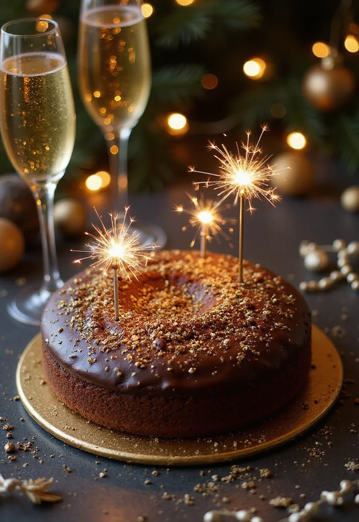 25 Festive Fancy Cake Designs for Every Occasion (Get Ready to Bake #10!) - 5. Sparkling New Year’s Eve Cake
