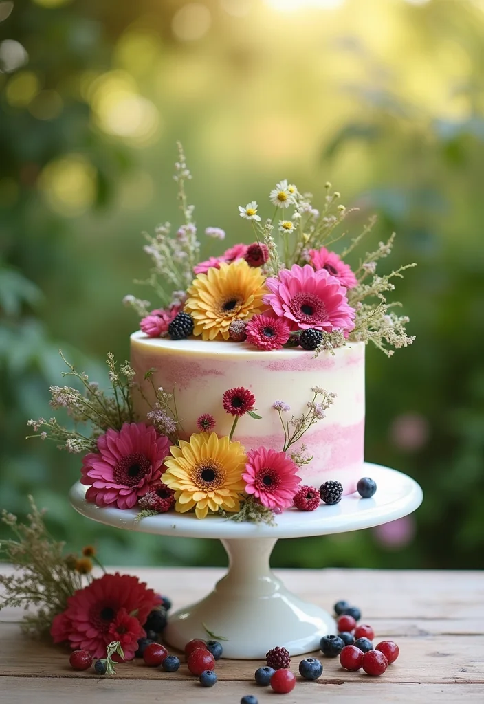 25 Festive Fancy Cake Designs for Every Occasion (Get Ready to Bake #10!) - 6. Charming Floral Cake