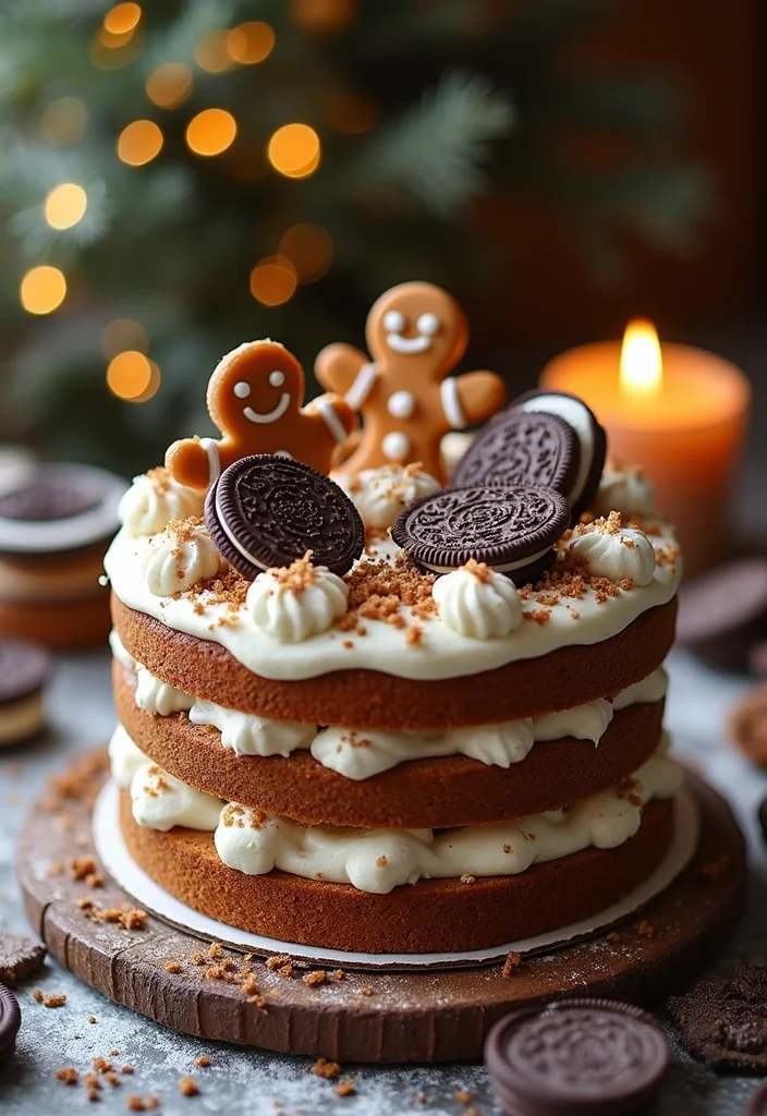 25 Festive Holiday Oreo Cake Designs That Will Make Your Celebrations Extra Special! - 3. Gingerbread Oreo Cake