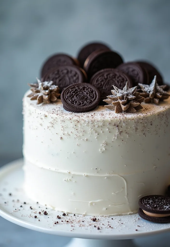25 Festive Holiday Oreo Cake Designs That Will Make Your Celebrations Extra Special! - 6. Winter Wonderland Oreo Cake