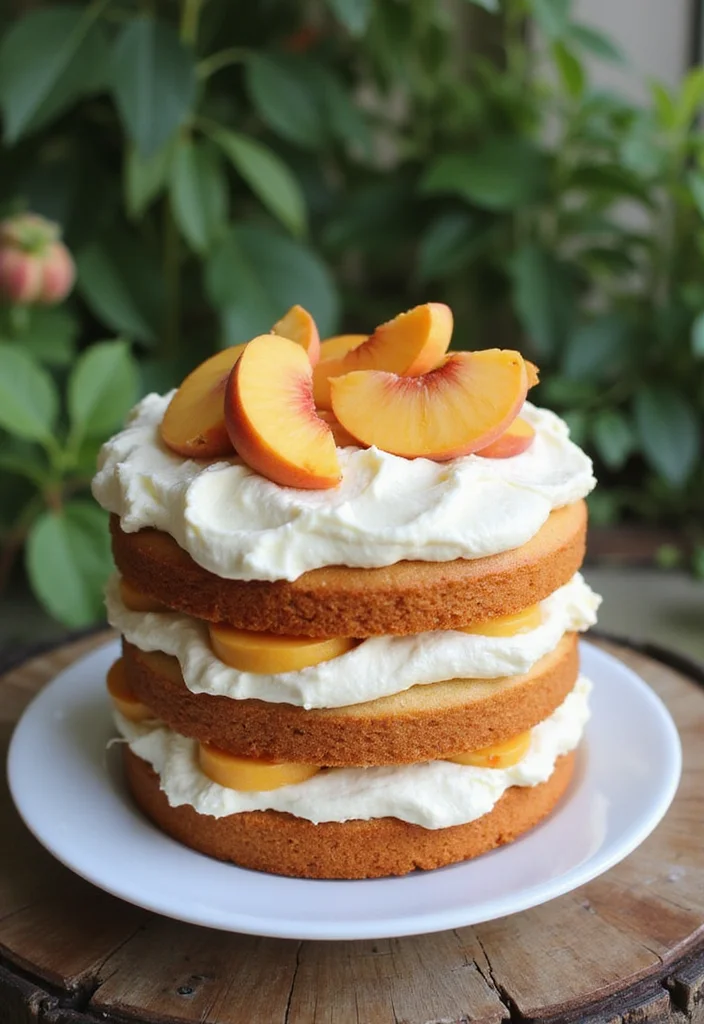 25 Naked Cake Ideas for Your Hochzeit That Will Steal the Show! - 10. Peaches & Cream Perfection