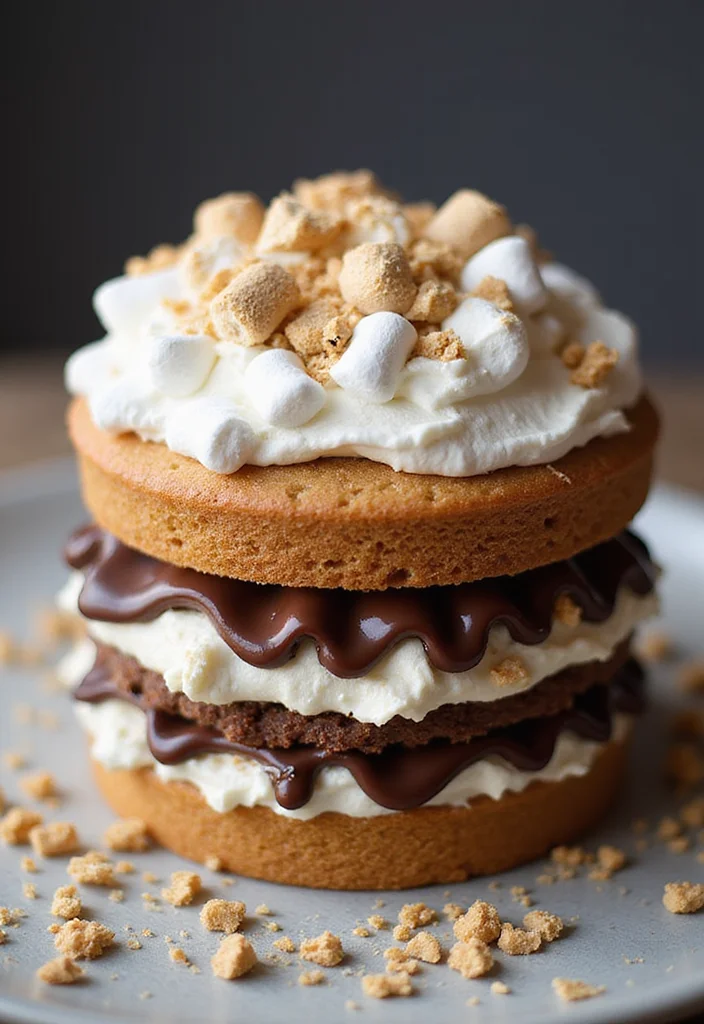 25 Naked Cake Ideas for Your Hochzeit That Will Steal the Show! - 25. S'mores Cake Adventure
