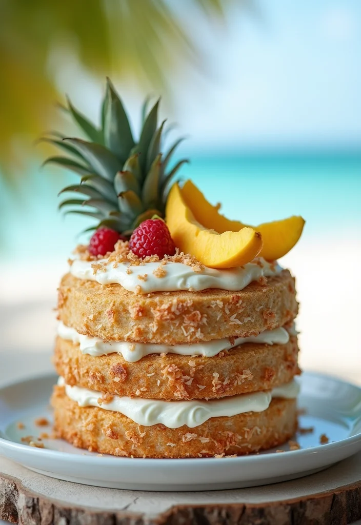 25 Naked Cake Ideas for Your Hochzeit That Will Steal the Show! - 5. Tropical Coconut Dream