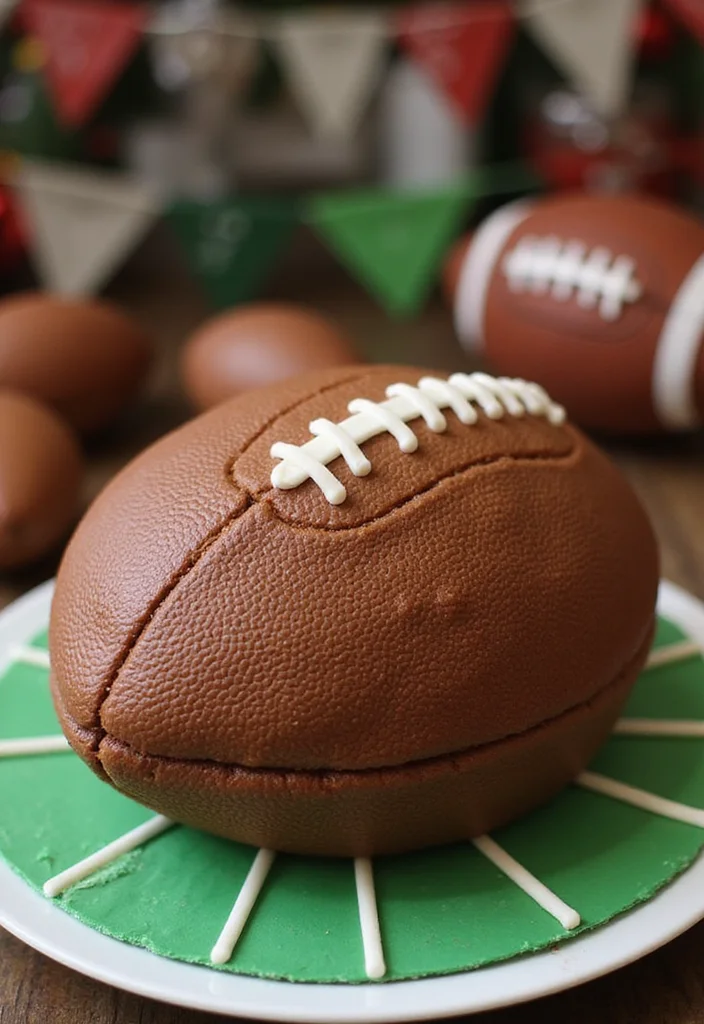 Score Big with a Football-Themed Birthday Cake Your Kids Will Adore! - 8. Fondant-Finished Football Cake