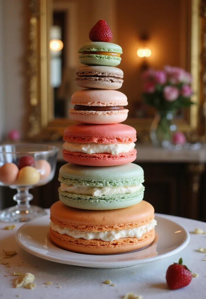 Throw the Ultimate Dior Birthday Bash with These 12 Cake Ideas! - 2. Elegant Macaron Tower Cake