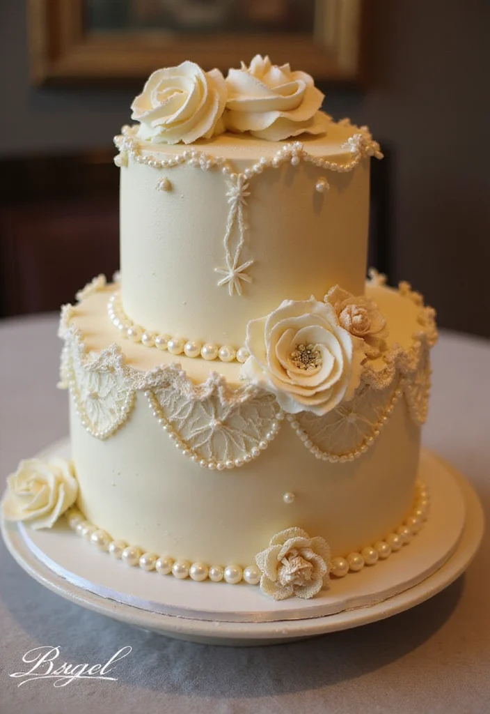 Throw the Ultimate Dior Birthday Bash with These 12 Cake Ideas! - 7. Vintage Glam Cake