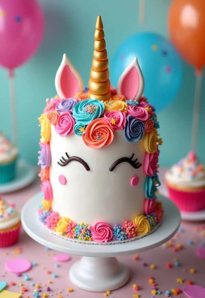 Throw the Ultimate Dior Birthday Bash with These 12 Cake Ideas! - 8. Whimsical Unicorn Cake