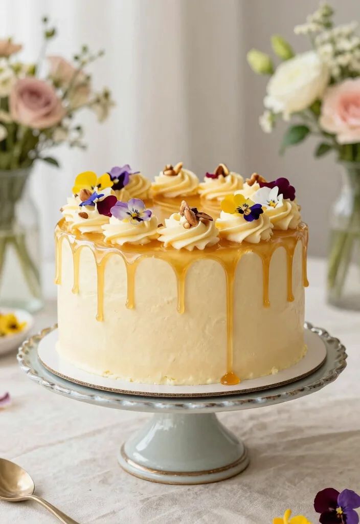 15 Bee Birthday Cake Ideas for a Sweet Celebration - 7. Honey Drip Cake 1