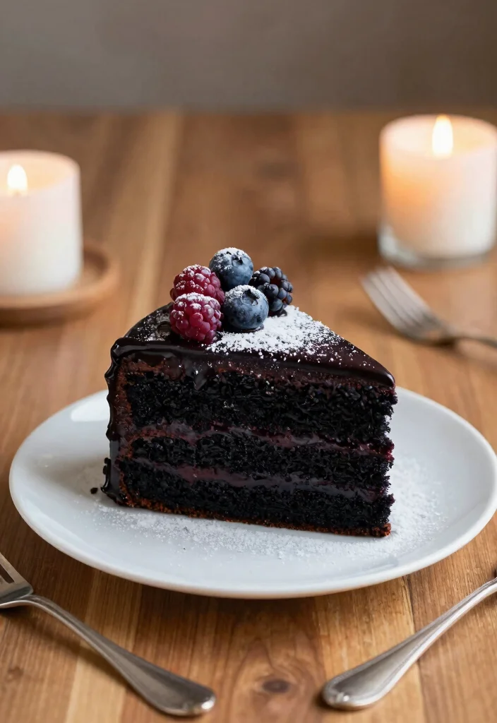 15 Black Heart Shaped Cake Ideas Dramatic Modern Style - 1. Midnight Velvet Vegan Cake 1
