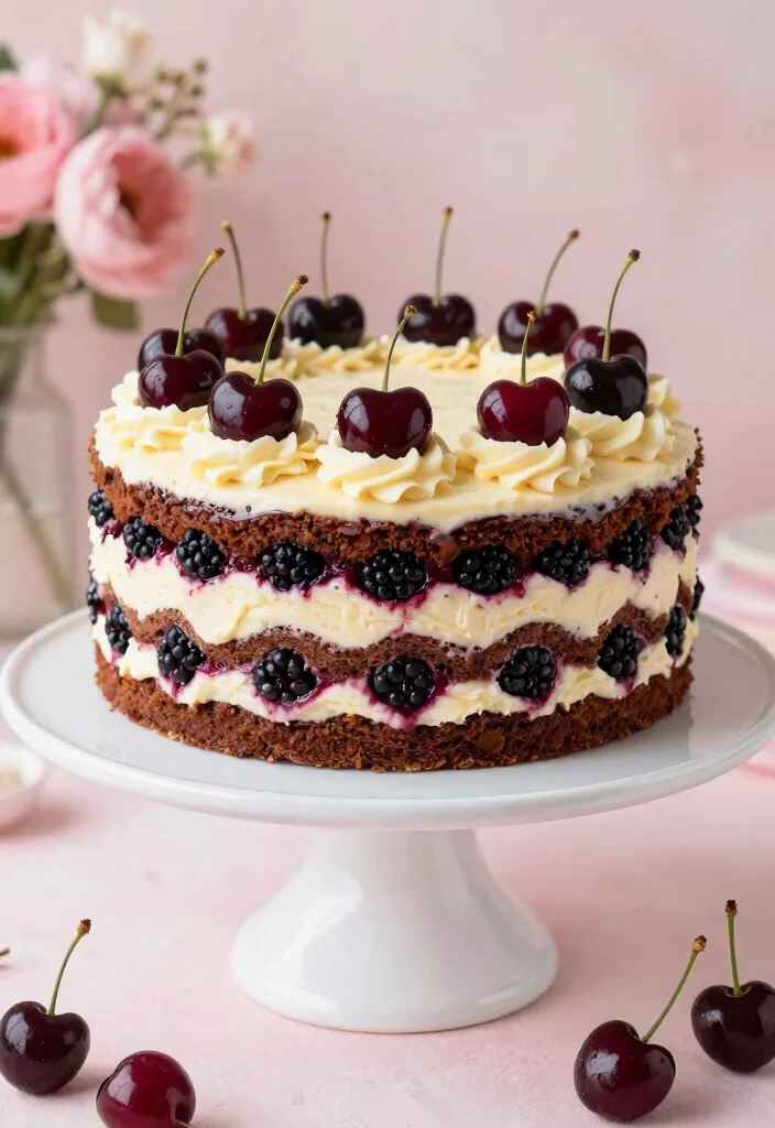 15 Black Heart Shaped Cake Ideas Dramatic Modern Style - 11. Black Cherry Almond Cake 1
