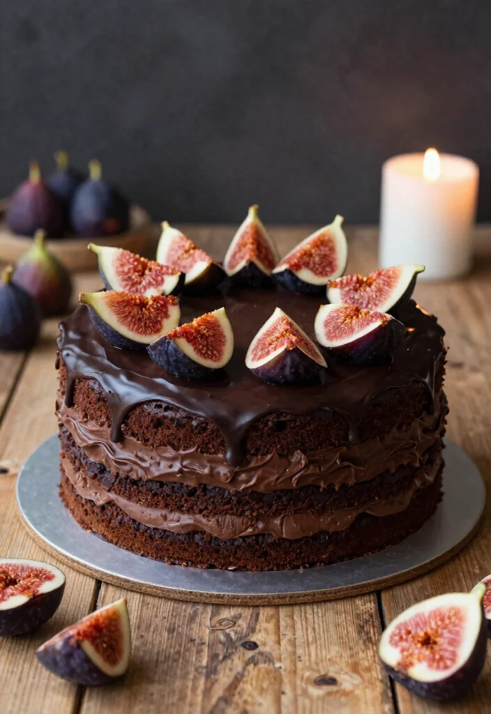 15 Black Heart Shaped Cake Ideas Dramatic Modern Style - 15. Black Fig Chocolate Cake 1