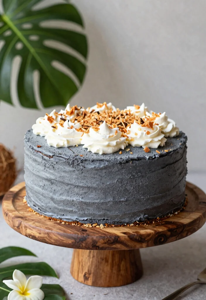 15 Black Heart Shaped Cake Ideas Dramatic Modern Style - 2. Charcoal Coconut Cake 1
