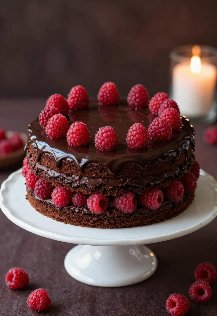 15 Black Heart Shaped Cake Ideas Dramatic Modern Style - 7. Dark Chocolate Raspberry Cake 1
