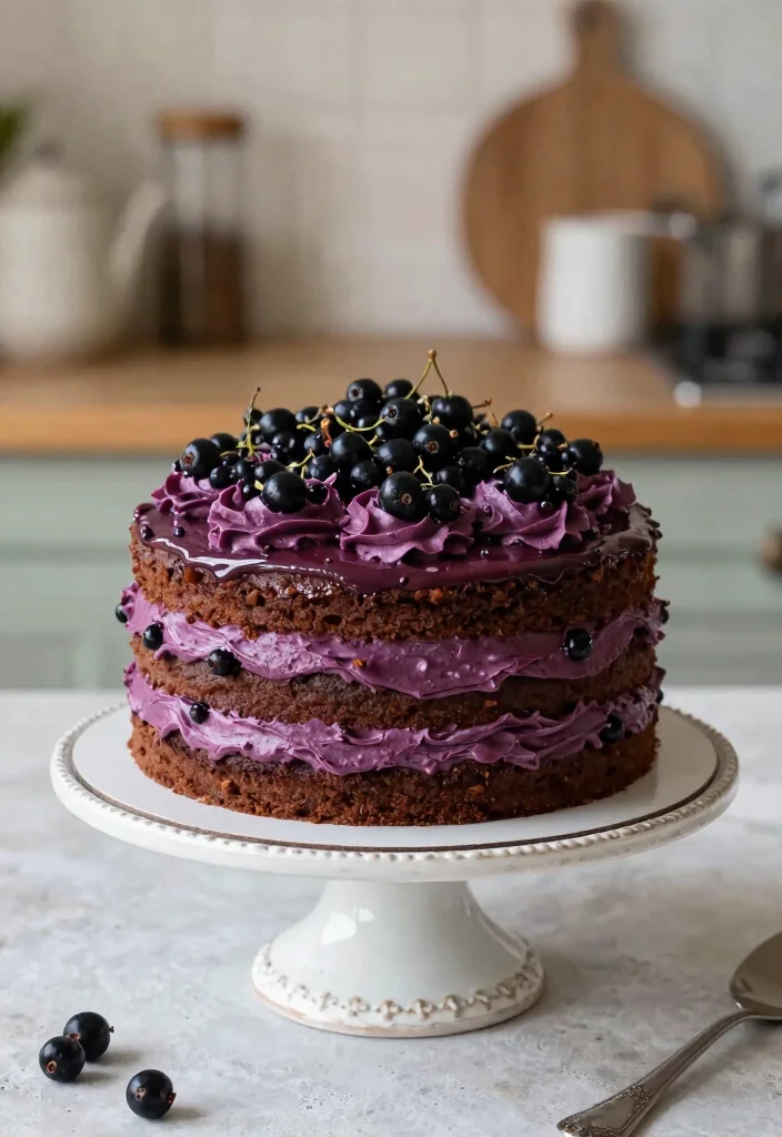 15 Black Heart Shaped Cake Ideas Dramatic Modern Style - 9. Blackcurrant Chocolate Cake 1
