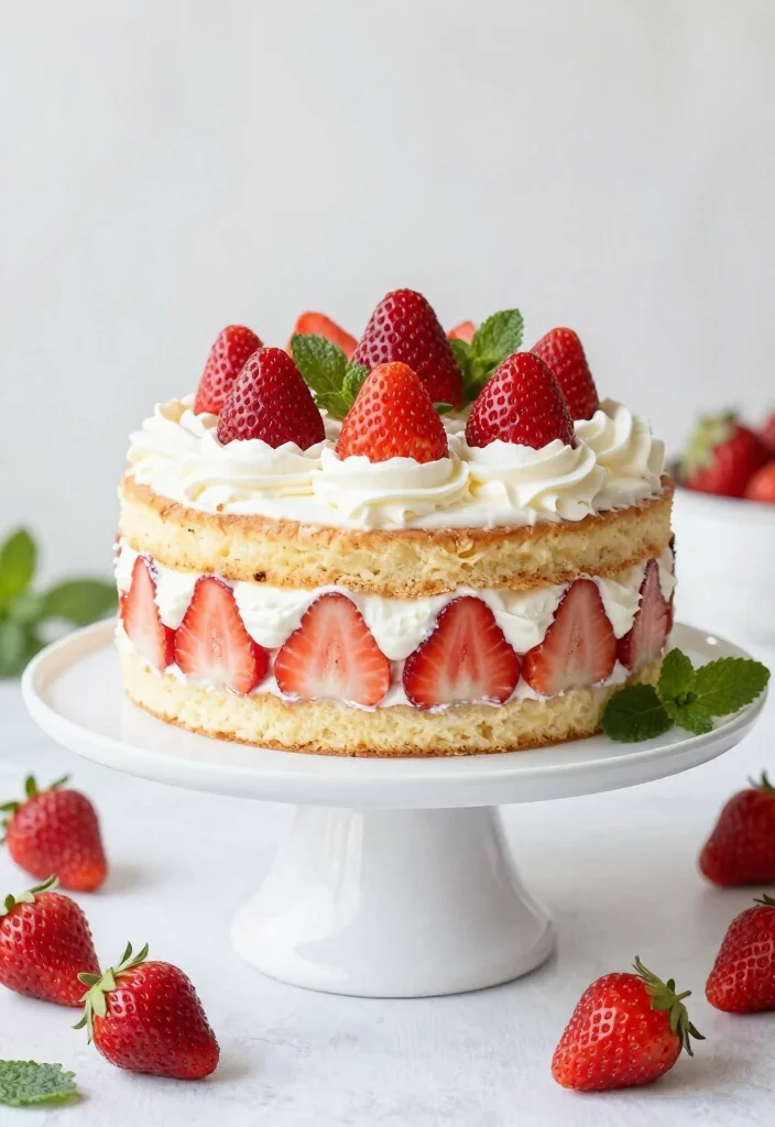 15 Chic Modern Cake Ideas for a Stylish 31st Birthday Celebration - 12. Strawberry Shortcake 1