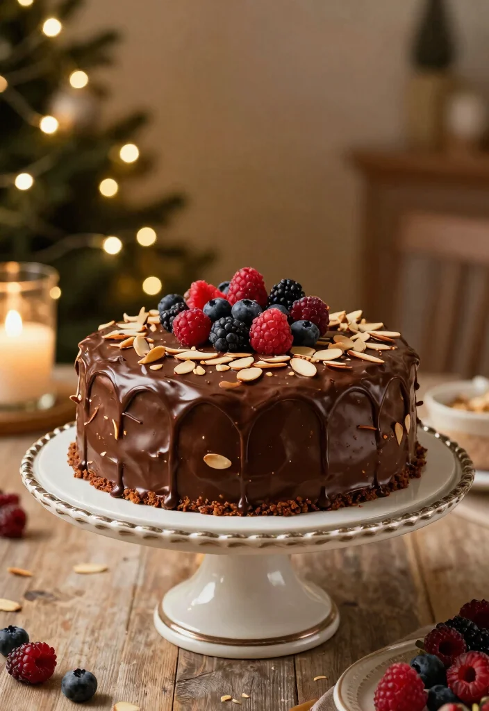 15 Christmas Chocolate Cake Ideas: Festive Cozy Dessert - 10. Vegan Chocolate Almond Cake 1