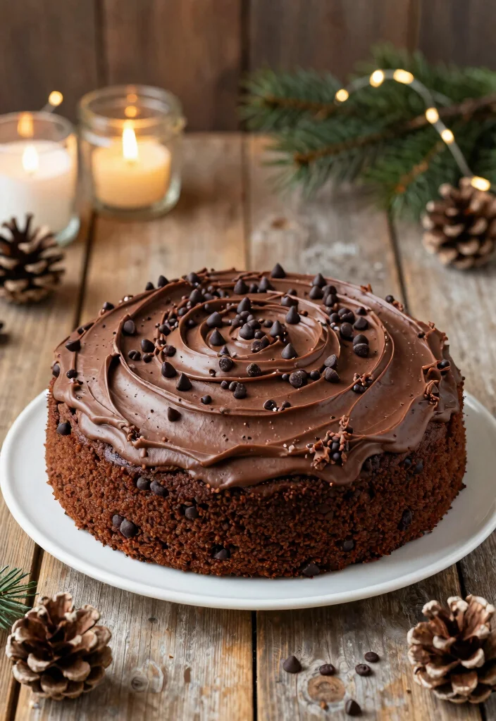 15 Christmas Chocolate Cake Ideas: Festive Cozy Dessert - 11. Vegan Chocolate Chip Cake 1