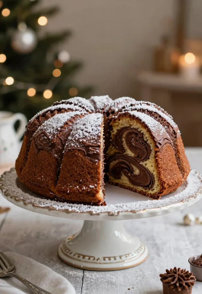 15 Christmas Chocolate Cake Ideas: Festive Cozy Dessert - 13. Vegan Chocolate Marble Cake 1