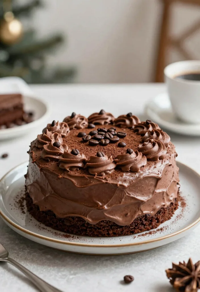 15 Christmas Chocolate Cake Ideas: Festive Cozy Dessert - 7. Vegan Mocha Chocolate Cake 1