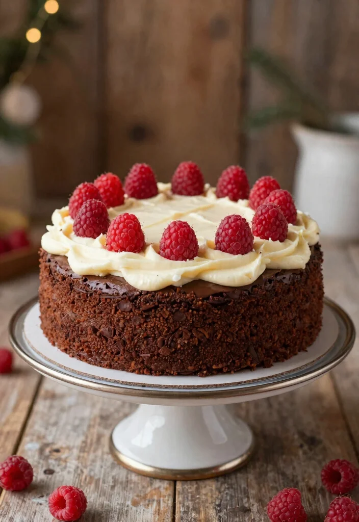 15 Christmas Chocolate Cake Ideas: Festive Cozy Dessert - 8. Vegan Chocolate Raspberry Cake 1