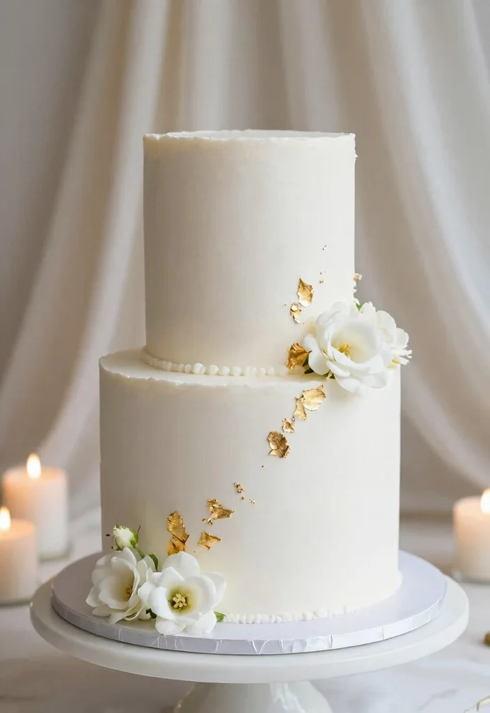 15 Flat Wedding Cake Ideas for a Modern, Unique Display - 1. Minimalist Geometric Cake 1