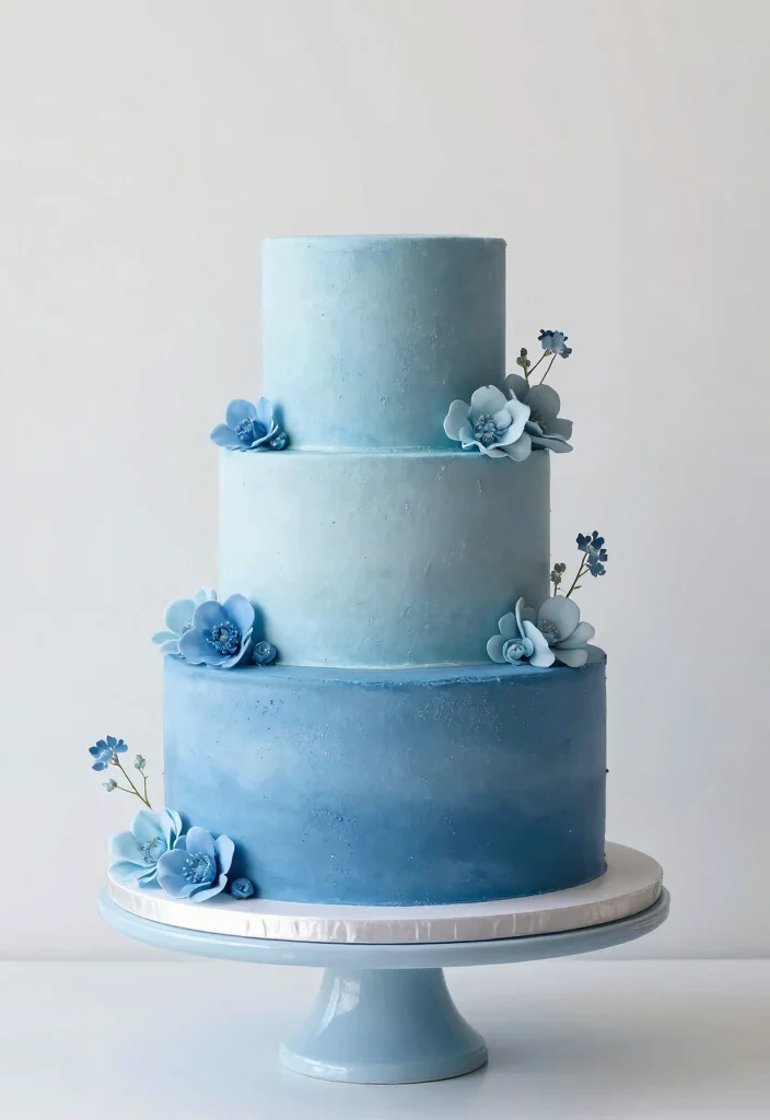 15 Flat Wedding Cake Ideas for a Modern, Unique Display - 9. Monochromatic Cake 1