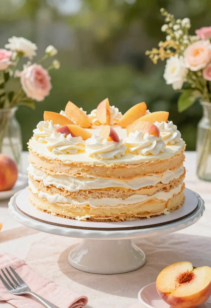 15 Peach Smash Cake Ideas: Soft Sweet Palette - 10. Peach Chiffon Smash Cake 1