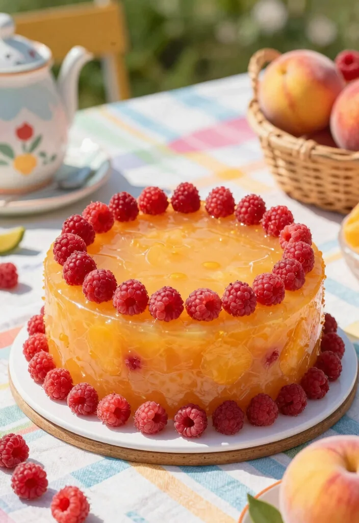 15 Peach Smash Cake Ideas: Soft Sweet Palette - 14. Peach Raspberry Smash Cake 1