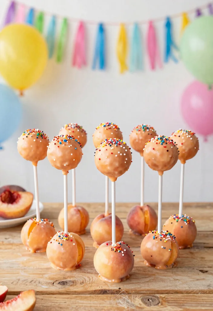 15 Peach Smash Cake Ideas: Soft Sweet Palette - 4. Peach Smash Cake Pops 1