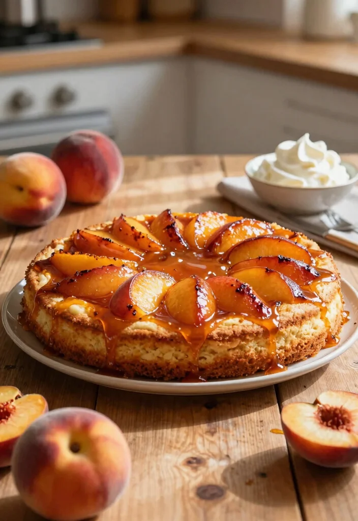 15 Peach Smash Cake Ideas: Soft Sweet Palette - 6. Peach Upside-Down Smash Cake 1