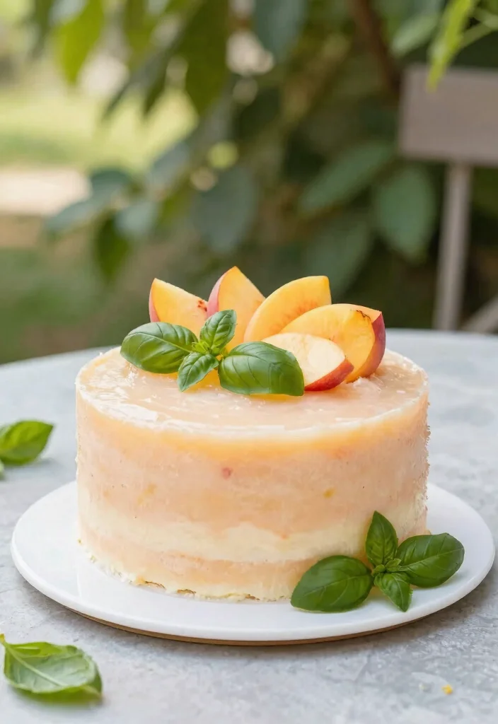 15 Peach Smash Cake Ideas: Soft Sweet Palette - 7. Peach Basil Smash Cake 1