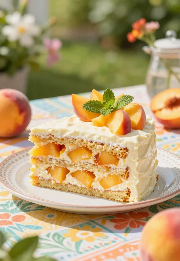15 Peach Smash Cake Ideas: Soft Sweet Palette - 8. No-Bake Peach Smash Cake 1