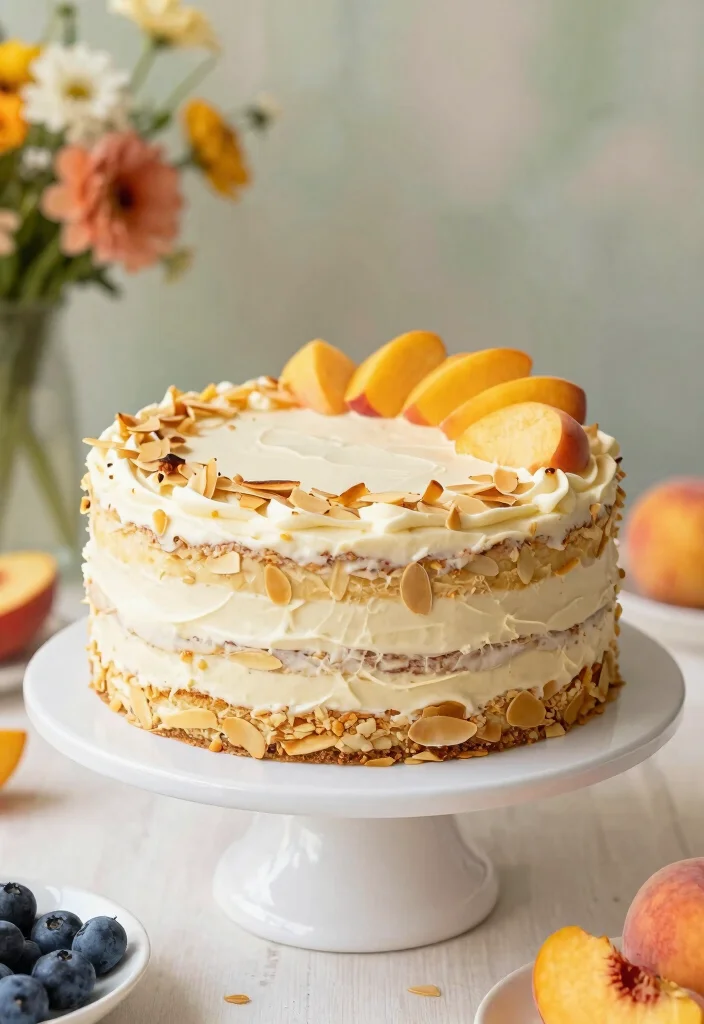 15 Peach Smash Cake Ideas: Soft Sweet Palette - 9. Peach Almond Smash Cake 1